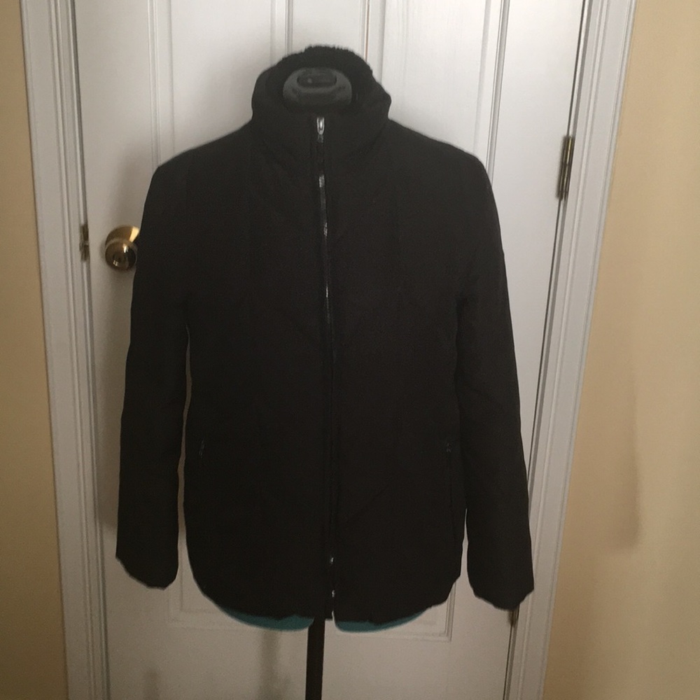 Black Double Puffer Bomber Jacket